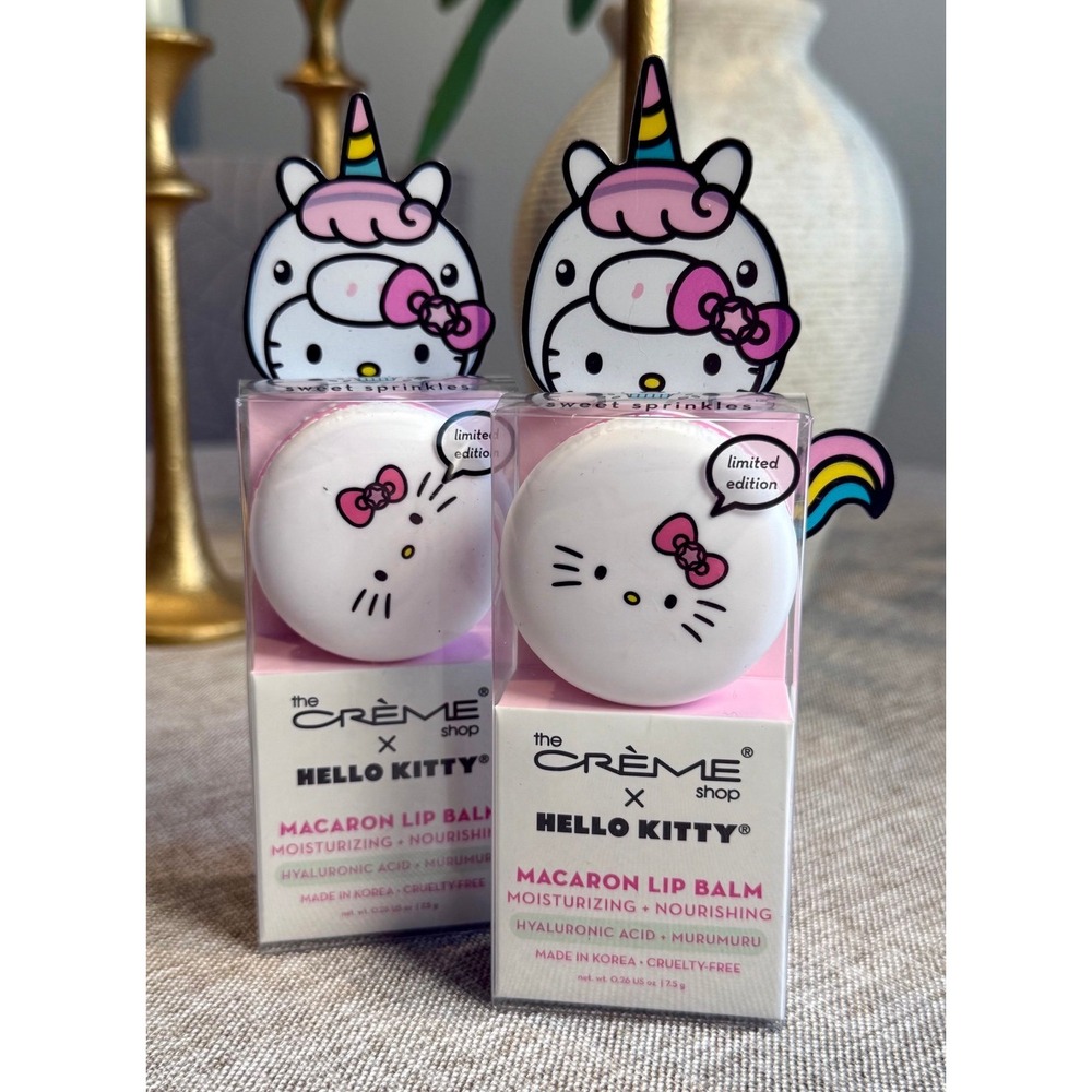 2 The Crème Shop x Hello Kitty Limited Edition Sweet Sprinkles Macaron Lip Balm